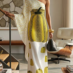 Long Sleeves Loose Asymmetric Printed One-Shoulder Maxi Dresses