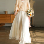 Casual Solid Color Chiffon Column Wide Leg Pants&Skirt