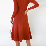 Bubble Long-sleeved Knitted Mid-length Dress
