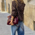 Fashionable Leopard Print Jacket
