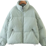 Stand Collar Zipper Pocket Thick Warm Cotton Jacket