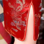 Dragon Phoenix Printed Short Cheongsams