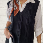 braided sleeveless sweater