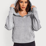 Zeagoo Womens Half Zip Cropped Hoodies