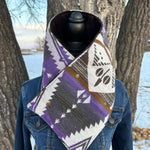 Women's Western Blue Aztec Warm Neck Hood