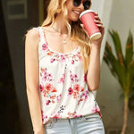 Floral Print Loose Flowy Tunic Tank Top - Zeagoo (Us Only)
