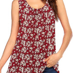 Floral Print Loose Flowy Tunic Tank Top - Zeagoo (Us Only)