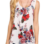 Floral Print Loose Flowy Tunic Tank Top - Zeagoo (Us Only)