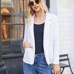 Open Front Long Sleeve Cardigan Blazer - Zeagoo (Us Only)