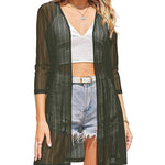 Zeagoo Women's Lace Cardigan 3/4 Sleeve Open Front Kimono Coverup See Through Cover Up for Swimwear (Us Only)