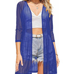 Zeagoo Women's Lace Cardigan 3/4 Sleeve Open Front Kimono Coverup See Through Cover Up for Swimwear (Us Only)