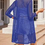 Zeagoo Women's Lace Cardigan 3/4 Sleeve Open Front Kimono Coverup See Through Cover Up for Swimwear (Us Only)