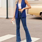 Zeagoo Women's Vest Jacket Casual Sleeveless Blazer