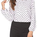 Tie Bow Neck Blouse Long Sleeve Shirt - Zeagoo (Us Only)