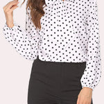 Tie Bow Neck Blouse Long Sleeve Shirt - Zeagoo (Us Only)
