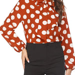 Tie Bow Neck Blouse Long Sleeve Shirt - Zeagoo (Us Only)