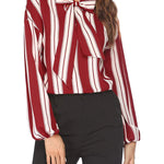 Tie Bow Neck Blouse Long Sleeve Shirt - Zeagoo (Us Only)