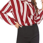 Tie Bow Neck Blouse Long Sleeve Shirt - Zeagoo (Us Only)