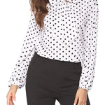 Tie Bow Neck Blouse Long Sleeve Shirt - Zeagoo (Us Only)