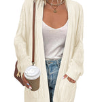 Zeagoo Women's Oversized Cardigan Cable Knit V Neck Sweater