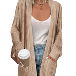 Zeagoo Women's Oversized Cardigan Cable Knit V Neck Sweater