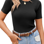 Zeagoo Women's Short Sleeve Basic Slim Fit Tops