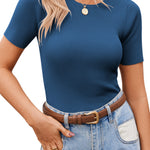 Zeagoo Women's Short Sleeve Basic Slim Fit Tops