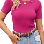 Zeagoo Women's Short Sleeve Basic Slim Fit Tops