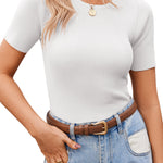 Zeagoo Women's Short Sleeve Basic Slim Fit Tops