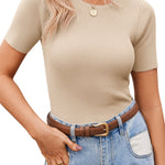 Zeagoo Women's Short Sleeve Basic Slim Fit Tops