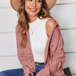 Zeagoo Womens Fashion Cropped Shackets Button Down Crop Jackets