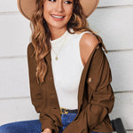 Zeagoo Womens Fashion Cropped Shackets Button Down Crop Jackets