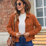Zeagoo Womens Fashion Cropped Shackets Button Down Crop Jackets