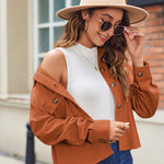 Zeagoo Womens Fashion Cropped Shackets Button Down Crop Jackets