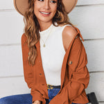 Zeagoo Womens Fashion Cropped Shackets Button Down Crop Jackets