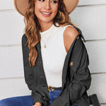 Zeagoo Womens Fashion Cropped Shackets Button Down Crop Jackets