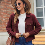 Zeagoo Womens Fashion Cropped Shackets Button Down Crop Jackets