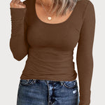 Zeagoo Women's Ribbed Long Sleeve T-Shirts