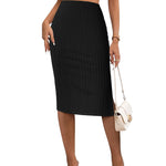 Zeagoo Womens Knit Midi Skirts Casual Pencil Skirt