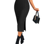Zeagoo Womens Knit Midi Skirts Casual Pencil Skirt