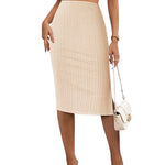 Zeagoo Womens Knit Midi Skirts Casual Pencil Skirt