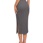 Zeagoo Womens Knit Midi Skirts Casual Pencil Skirt