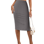 Zeagoo Womens Knit Midi Skirts Casual Pencil Skirt