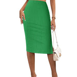 Zeagoo Womens Knit Midi Skirts Casual Pencil Skirt