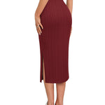 Zeagoo Womens Knit Midi Skirts Casual Pencil Skirt