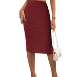 Zeagoo Womens Knit Midi Skirts Casual Pencil Skirt