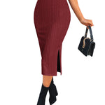 Zeagoo Womens Knit Midi Skirts Casual Pencil Skirt