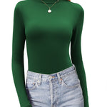 Zeagoo Womens Long Sleeve Shirts Mock Neck Basic Slim Fitted Tops