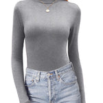 Zeagoo Womens Long Sleeve Shirts Mock Neck Basic Slim Fitted Tops