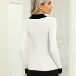 Zeagoo Womens Sweater Long Sleeve V Neck Ribbed Knit Tops